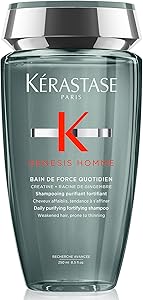 Kérastase Genesis Homme, Champú Anticaída Purificante y Fortificante, Para