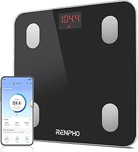 RENPHO Bascula de Baño Digital Grasa Corporal, Balanza Bluetooth Inteligente