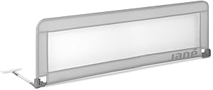Jané Barrera de Cama Abatible 140 cm, Extra Alta y Transpirable, Plegable con Bolsa de Transporte, Color Gris - ¡La mejor opción para tu bebé!