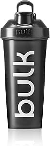 Bulk XL Iconic Botella Agitadora, 1 Litre, Negro Metalizado, Tapón de rosca sin