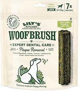 ¿La mejor solución para tu perro? Descubre el Lily's Kitchen Woofbrush Dental Chew Large Dog 7 Pack (7X 47g)