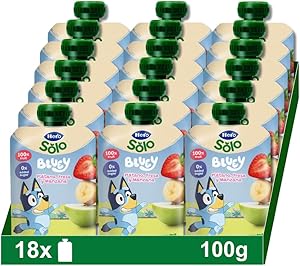 Hero Solo, Bolsitas con Plátano, Fresa y Manzana, Para Bebés a Partir de los 6