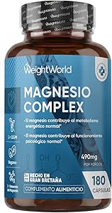 Magnesio Complejo 490mg, 180 Cápsulas, 3 Meses de Suministro - Con Citrato, Bisglicinato, Malato y Taurato de Magnesio, L-Leucina, 2 Cápsulas al Día, Apto para Veganos, Sin Gluten ni OGM 1 Magnesio Complejo 490mg, 180 Cápsulas, 3 Meses de Suministro - Con Citrato, Bisglicinato, Malato y Taurato de Magnesio, L-Leucina, 2 Cápsulas al Día, Apto para Veganos, Sin Gluten ni OGM