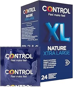 Control Preservativos Nature XL. Caja Pack Ahorro 24 Condones Lubricados. Ajuste Perfecto para una Relación Segura. 1 Control Preservativos Nature XL. Caja Pack Ahorro 24 Condones Lubricados. Ajuste Perfecto para una Relación Segura.