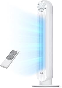 Dreo 20dB ventilador de pie silencioso, ventiladores de torre con velocidad de