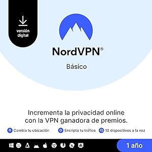 NordVPN Básico, 10 Dispositivos, 1 Año, Software VPN Premium, Código Digital: ¿La mejor opción para ti? 1 NordVPN Básico, 10 Dispositivos, 1 Año, Software VPN Premium, Código Digital: ¿La mejor opción para ti?