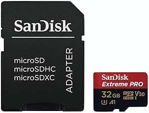 SanDisk Extreme PRO - Tarjeta de memoria de 32 GB microSDHC UHS-I + adaptador SD, velocidad de lectura hasta 100 MB/s, Clase 10, U3, V30 y A1 1 SanDisk Extreme PRO - Tarjeta de memoria de 32 GB microSDHC UHS-I + adaptador SD, velocidad de lectura hasta 100 MB/s, Clase 10, U3, V30 y A1