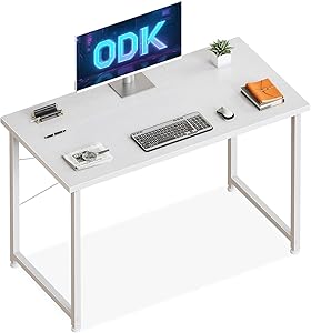 ODK Escritorio Pequeña, 100x48cm Mesa de Estudio de Ordenador con Pies