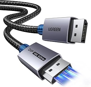 Cable DisplayPort 2.1 16K 60Hz 8K 120Hz 4K 240Hz 2K 360Hz HDR HDCP 80Gbps