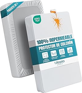Utopia Bedding Protector de Colchón Impermeable, 150 x 200 cm, para Colchones