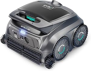 WYBOT B1 Robot de Piscina inalámbrico para Piscinas pequeñas, Robot de Limpieza Inteligente Ligero con Control de aplicación, Cubierta de Pared y Suelo, Dos cepillos Laterales, Gris Verdoso