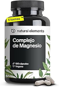 Magnesio Complex Premium - Total 5: Bisglicinato + Citrato + Malato y más en alta dosificación - Reduce cansancio y fatiga - 400mg por dosis diaria - 180 Cápsulas veganas fabricado en Alemania 1 Magnesio Complex Premium - Total 5: Bisglicinato + Citrato + Malato y más en alta dosificación - Reduce cansancio y fatiga - 400mg por dosis diaria - 180 Cápsulas veganas fabricado en Alemania