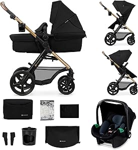 Kinderkraft MOOV 2, carrito 3 en 1 con capazo y silla de paseo 2 en 1, ruedas grandes antipinchazos, Travel System con silla de coche, hasta 22 kg, Negro 1 Kinderkraft MOOV 2, carrito 3 en 1 con capazo y silla de paseo 2 en 1, ruedas grandes antipinchazos, Travel System con silla de coche, hasta 22 kg, Negro