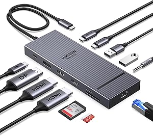 UGREEN Revodok Pro 3121 10Gbps Hub USB C Doble HDMI 4K60Hz DisplayPort 4K120Hz