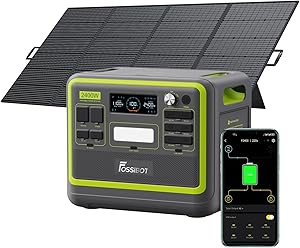 FOSSiBOT F2400 LiFePO4 - Estación de alimentación portátil 2048 Wh con panel solar de 420 W