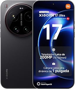 XIAOMI 17 Ultra - Smartphone de 16+512GB, Teleobjetivo Leica de 200 MP (75-100 mm), Snapdragon 8 Elite Gen 5, HyperAI, 1 año de garantía Extra, Cargador no Incluido, Negro (Versión ES)