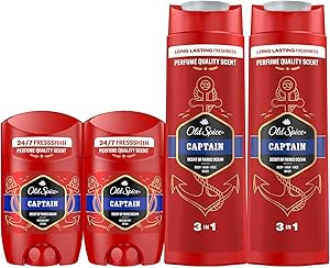 Old Spice Captain Desodorante En Barra Para Hombres 2x50ml + Gel Y Champú Para