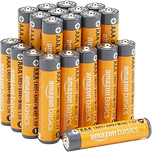 Amazon Basics - Paquete de 20 pilas alcalinas AAA de alto rendimiento, 1,5 voltios, vida útil de 10 años 1 Amazon Basics - Paquete de 20 pilas alcalinas AAA de alto rendimiento, 1,5 voltios, vida útil de 10 años