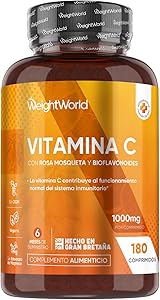 Vitamina C 1000mg, 180 Comprimidos Veganos con Bioflavonoides y Rosa Mosqueta, 6 Meses de Suministro - Contribuye al Funcionamiento Normal del Sistema Inmunitario (EFSA), Sin Gluten ni OGM 1 Vitamina C 1000mg, 180 Comprimidos Veganos con Bioflavonoides y Rosa Mosqueta, 6 Meses de Suministro - Contribuye al Funcionamiento Normal del Sistema Inmunitario (EFSA), Sin Gluten ni OGM