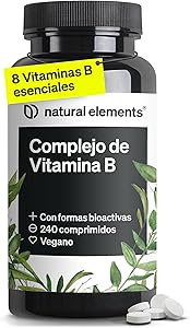 Vitamina B Complex + Cofactores - 240 Tabletas con las 8 vitaminas B - B1, B2,