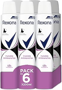 5 Razones para elegir el Rexona Invisible Desodorante Aerosol Antitranspirante para mujer Black&White 200ml - Pack de 6 1 5 Razones para elegir el Rexona Invisible Desodorante Aerosol Antitranspirante para mujer Black&White 200ml - Pack de 6