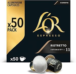 L'OR Cápsulas de Café Ristretto | Intensidad 11 | 50 Cápsulas Compatibles Nespresso