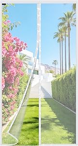 Mosquitera para Puerta 80x200cm Blanco Cierre Automático 4 Mosquitera para Puerta 80x200cm Blanco Cierre Automático