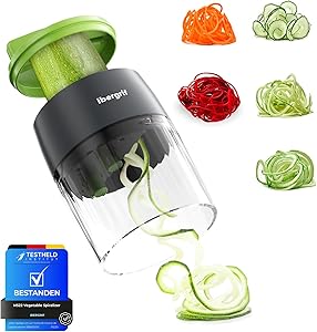 Ibergrif M522 Espiralizador de Verduras, Espaguetis Calabacin Maquina Mejorado, Espirilizador Calabacines Libre de BPA, Apto para Lavavajillas, 4 en 1 Cortador Calabacin para Pepinos, Calabacín 1 Ibergrif M522 Espiralizador de Verduras, Espaguetis Calabacin Maquina Mejorado, Espirilizador Calabacines Libre de BPA, Apto para Lavavajillas, 4 en 1 Cortador Calabacin para Pepinos, Calabacín
