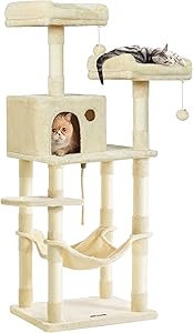 La Torre para Gatos Perfecta: Feandrea Árbol de Altura 143 cm con 11 Postes Rascadores 6 La Torre para Gatos Perfecta: Feandrea Árbol de Altura 143 cm con 11 Postes Rascadores