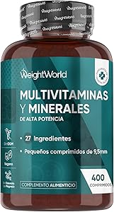 Multivitaminas y Minerales, 400 Comprimidos Veganos, 27 Vitaminas y Minerales - Vitamina C, Vitamina B, D, E, Magnesio, Zinc, Calcio, Hierro y Más, Para +1 de Año, Sabor Menta 1 Multivitaminas y Minerales, 400 Comprimidos Veganos, 27 Vitaminas y Minerales - Vitamina C, Vitamina B, D, E, Magnesio, Zinc, Calcio, Hierro y Más, Para +1 de Año, Sabor Menta