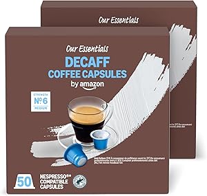 Cápsulas de Café Lungo Descafeinado Compatibles con Nespresso, Tostado Medio, 100 Unidades