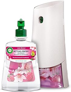 Air Wick Active Fresh Spray Automático Sin Aerosol - ambientador hogar neutralizador de olores con fragancia a Flor de Cerezo y Frambuesa, 2 veces más aceites esenciales 1 Air Wick Active Fresh Spray Automático Sin Aerosol - ambientador hogar neutralizador de olores con fragancia a Flor de Cerezo y Frambuesa, 2 veces más aceites esenciales