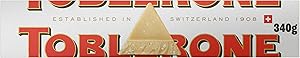 Toblerone Chocolate Blanco Suizo con Nougat de Miel y Almendras, Formato Grande, Pack 340 g - ¡La mejor opción para tus momentos especiales!