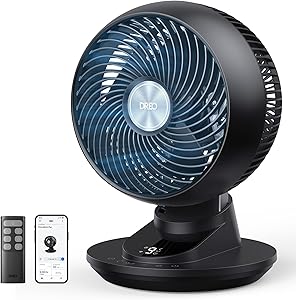 Dreo Ventilador de Mesa 3D para Dormitorio, Aire Potente 8.8 m/s, Ultra