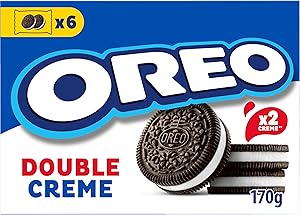 Oreo Doble Crema, Galletas de Chocolate Rellenas de Doble Crema Sabor Vainilla, Las Galletas Clásicas pero con, Paquete de 170 g 1 Oreo Doble Crema, Galletas de Chocolate Rellenas de Doble Crema Sabor Vainilla, Las Galletas Clásicas pero con, Paquete de 170 g
