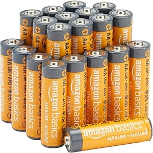 Amazon Basics - Paquete de 20 pilas alcalinas AA de alto rendimiento, 1,5 voltios, vida útil de 10 años