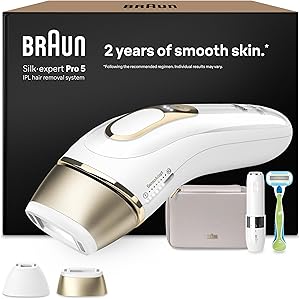 Braun Luz Pulsada Silk·expert Pro 5, PL5156, Blanca/Dorada - Alternativa a Depiladora Laser, Eliminación del Vello en Casa, IPL con Funda, Maquinilla Venus, 2 Cabezales, Miniafeitadora Facial 1 Braun Luz Pulsada Silk·expert Pro 5, PL5156, Blanca/Dorada - Alternativa a Depiladora Laser, Eliminación del Vello en Casa, IPL con Funda, Maquinilla Venus, 2 Cabezales, Miniafeitadora Facial