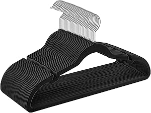 SONGMICS Perchas de Terciopelo, Juego de 30 Piezas, Antideslizantes, Ranuras