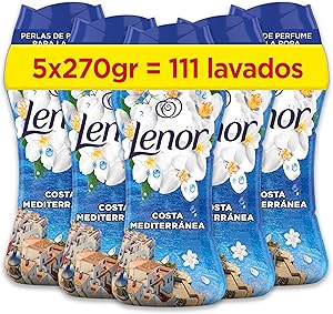 Lenor Perlas De Perfume para la Ropa, 111 Lavados, Brisa Marina Y Jazmín,