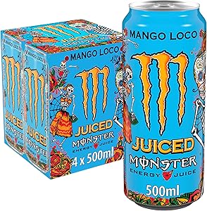 Monster Mango Loco, Bebida Energética - Pack 4 Latas 500ml 1 Monster Mango Loco, Bebida Energética - Pack 4 Latas 500ml