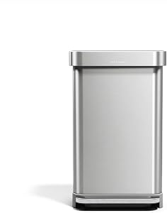 simplehuman CW2080 Cubo Rectangular con Pedal y almacén de Bolsas de Basura,
