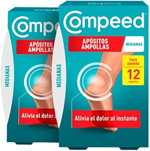 COMPEED Ampollas Medianas, Apósitos Hidrocoloides Contra Rozaduras, Pack 2 x 12