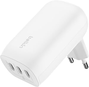 Belkin Cargador de Pared con 3 Puertos USB-C y PPS a 67 W BoostcCharge Pro,