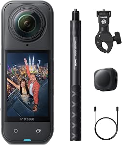 Insta360 X5 Paquete Motero - Cámara 8K 360° Impermeable, Lente Dura y