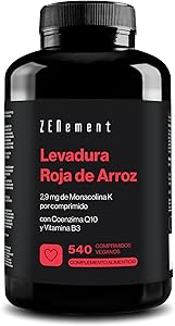 Levadura Roja de Arroz, 540 Comprimidos Veganos | Aporta 2,9mg de Monacolina K,