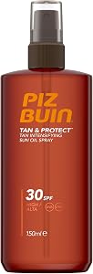 Piz Buin Tan & Protect Aceite Bronceador en Spray SPF 30 – Protector Solar con