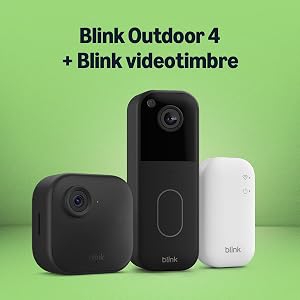 Cámara exterior 4 Blink con Videotimbre Blink, módulo de sincronización básico