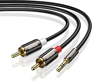 UGREEN Cable Jack 3.5mm a 2 RCA con HiFi Sonido de 2RCA Minijack a Macho Audio