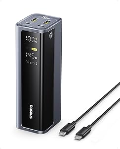 Baseus EnerGeek Power Bank 145W 20800 mAh, Bateria Externa Carga Rapida con 2X