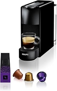 Krups Nespresso XN1108 Essenza Mini Cafetera de cápsulas, 1260 vatios, negra, 0.6 litros (Pack Cápsulas bienvenida incluido) 4 Krups Nespresso XN1108 Essenza Mini Cafetera de cápsulas, 1260 vatios, negra, 0.6 litros (Pack Cápsulas bienvenida incluido)
